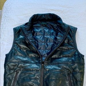 Massimo Dutti Leather Puffer Vest